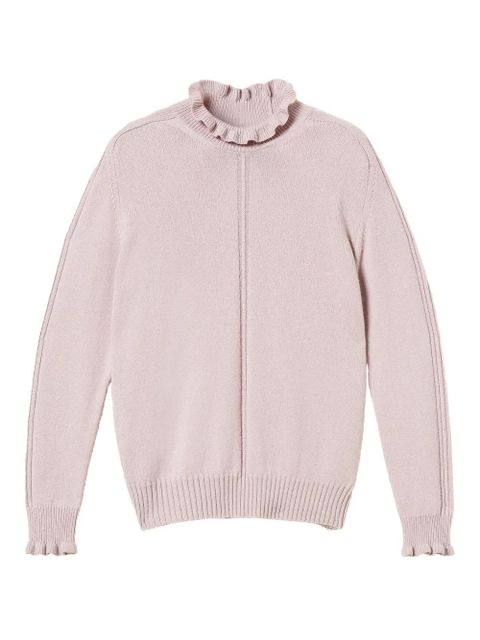 TWINSET ruffled high-neck sweater - Pink - zdjęcie produktu nr 1