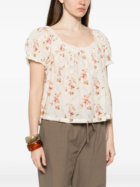 DÔEN Frederica floral-print blouse - Brown