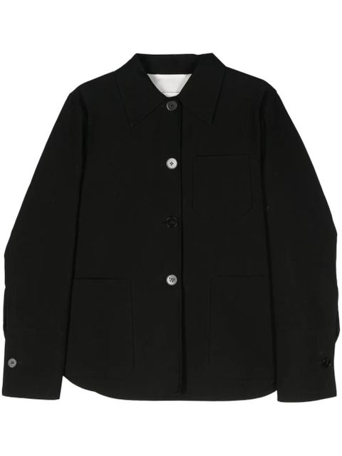 Jil Sander point-collar cotton shirt jacket - Black - zdjęcie produktu nr 1
