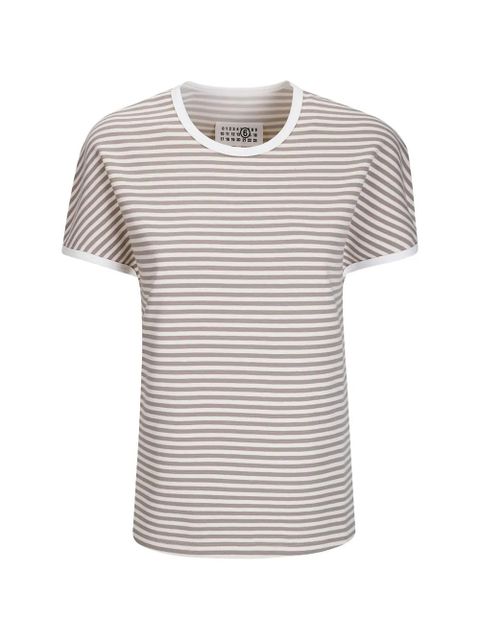 MM6 Maison Margiela striped T-shirt - Neutrals - zdjęcie produktu nr 1