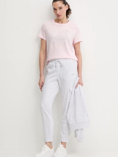 Dkny t-shirt bawełniany damski kolor różowy DP6T1533