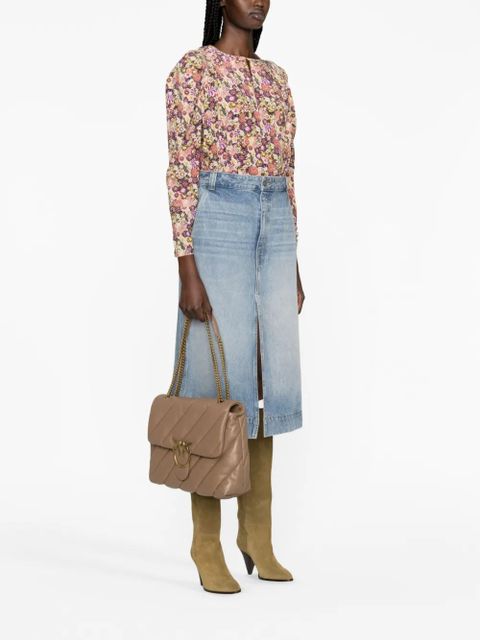 PINKO Love Big Puff leather shoulder bag - Neutrals