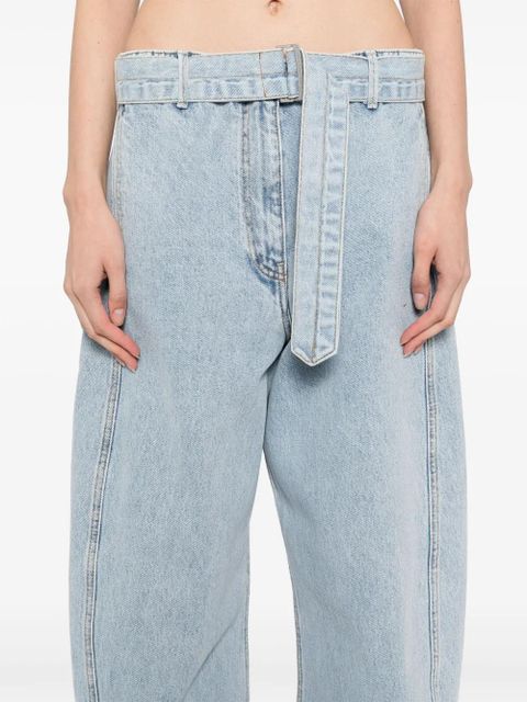 Magda Butrym belted straight-leg jeans - Blue