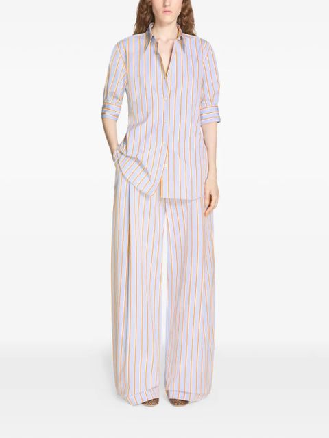DRIES VAN NOTEN striped pleated trousers - Blue - zdjęcie produktu nr 2