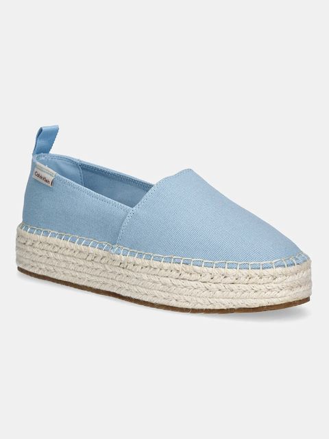 Calvin Klein Jeans espadryle PLATFORM ESPADRILLE ML CS kolor niebieski na platformie YW0YW01871 - zdjęcie produktu nr 1