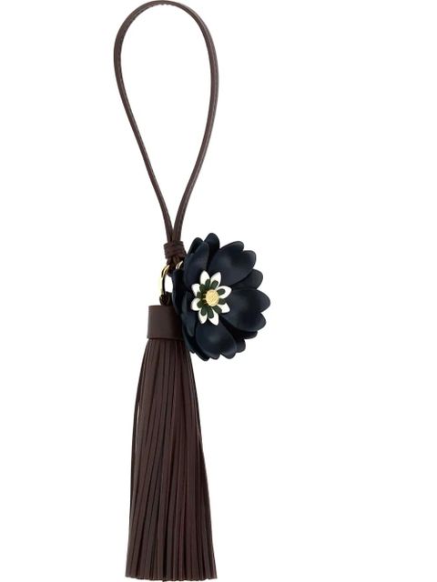 Miu Miu leather flower-embellished tassel keyring - Brown - zdjęcie produktu nr 1