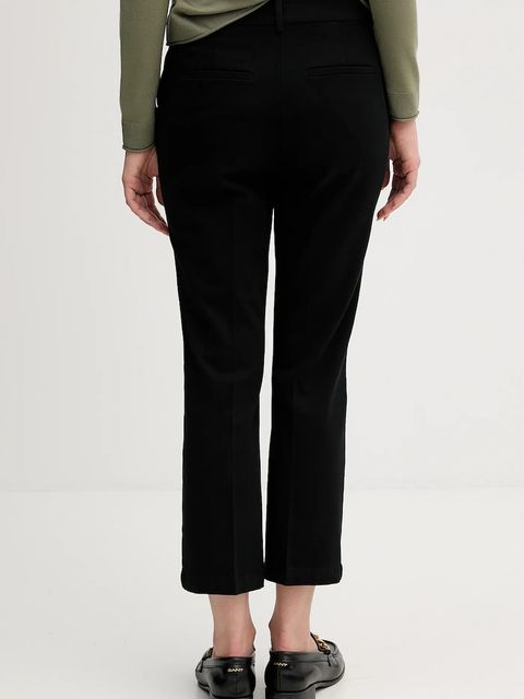 Sisley spodnie damskie kolor czarny proste medium waist - zdjęcie produktu nr 2