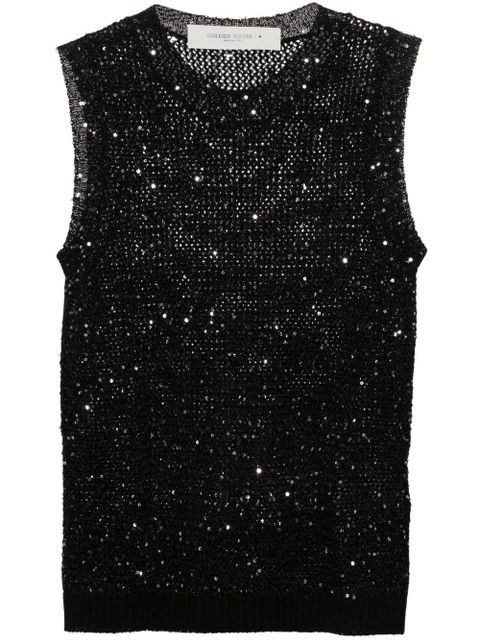 Golden Goose sequin-embellished sleeveless top - Black - zdjęcie produktu nr 1