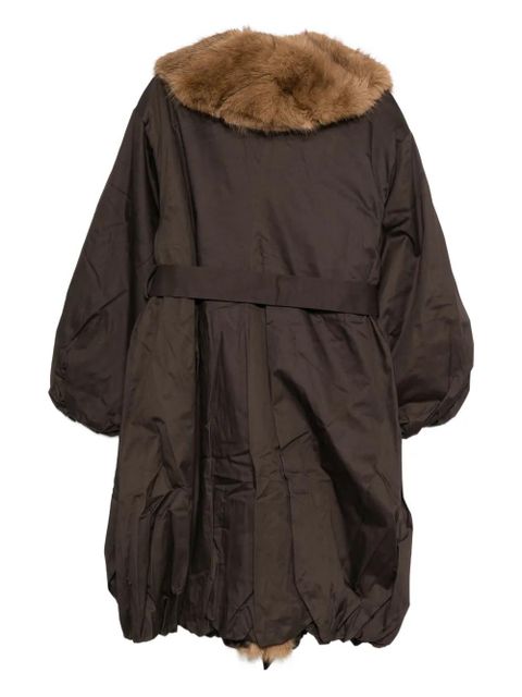 ROTATE BIRGER CHRISTENSEN faux fur collar coat - Brown - zdjęcie produktu nr 2