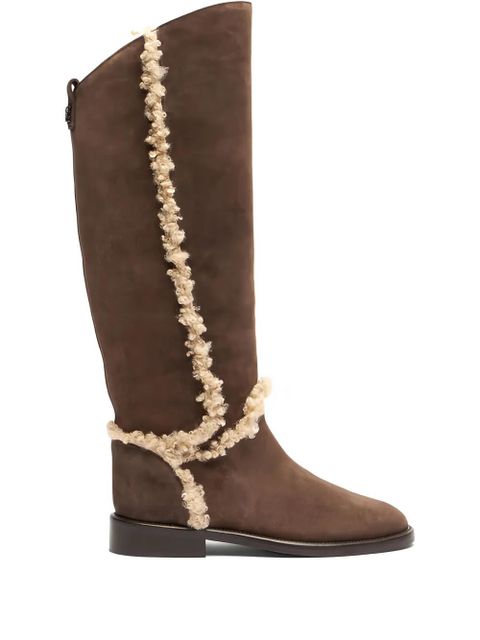 Casadei Riderama fur-trim boots - Brown - zdjęcie produktu nr 1