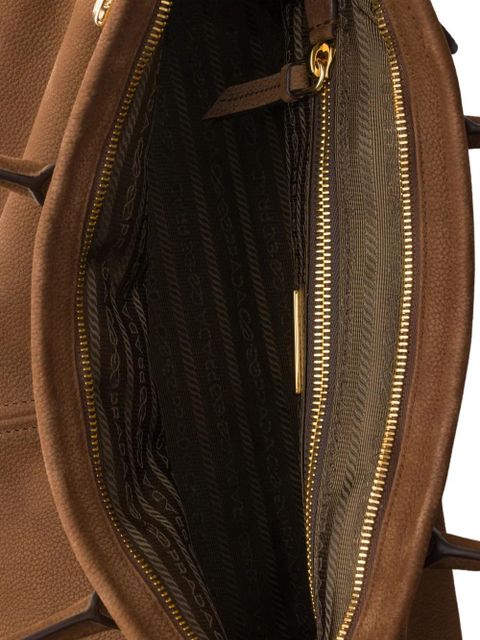 Prada Bonnie large nubuck leather handbag - Brown