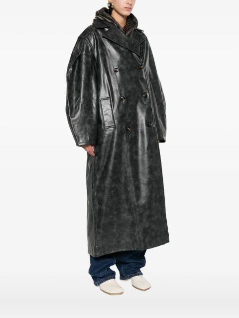 GANNI double-breasted coat - Black