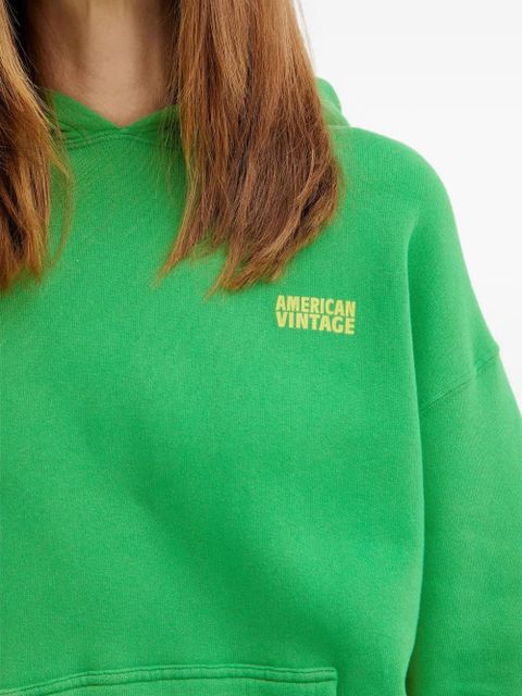 American Vintage Izubird kangaroo-pocket hoodie - Green