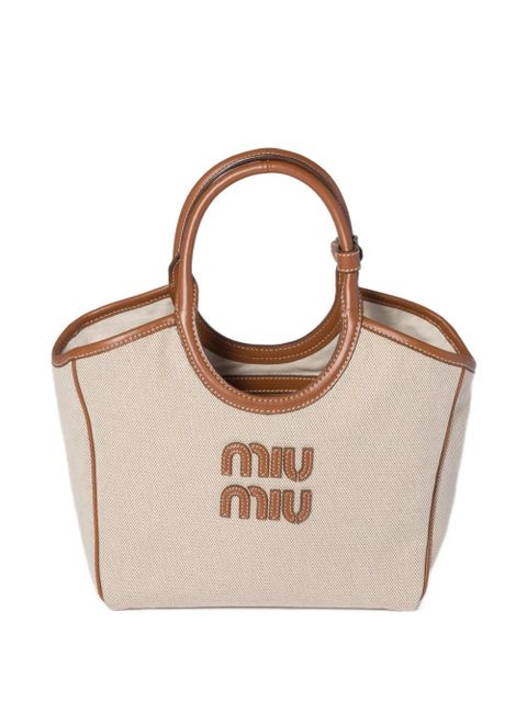 Miu Miu Ivy canvas bag - Neutrals - zdjęcie produktu nr 1