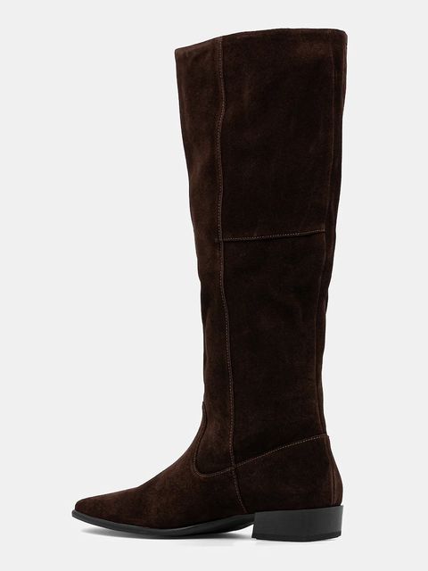 Vagabond Shoemakers kozaki zamszowe NELLA damskie kolor brązowy na słupku 6016-040-31