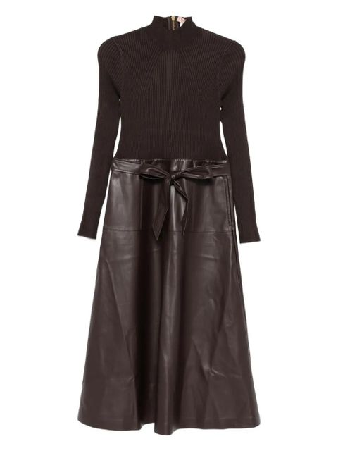 TWINSET long-sleeved belted dress - Brown - zdjęcie produktu nr 1