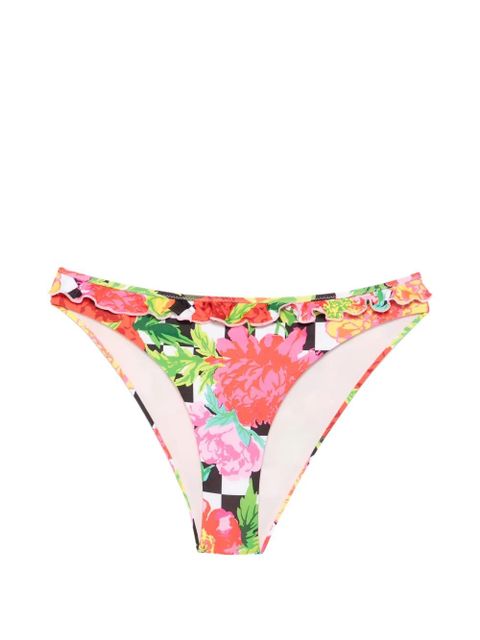 Moschino floral-print ruffled bikini bottoms - Pink - zdjęcie produktu nr 1