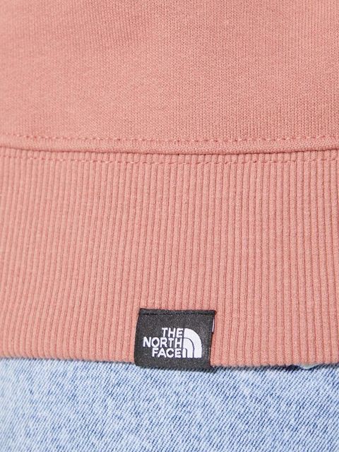 The North Face bluza bawełniana W Drew Peak Pullover Hoodie damska kolor pomarańczowy z kapturem NF0A55ECNXQ1