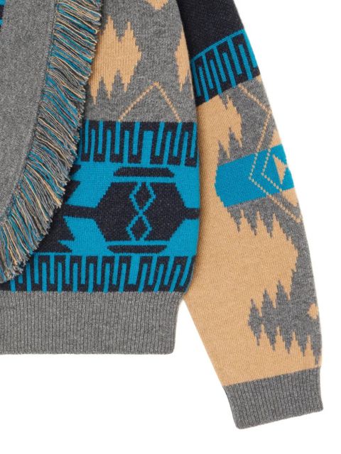 Alanui Icon jacquard fringe bomber jacket - Neutrals