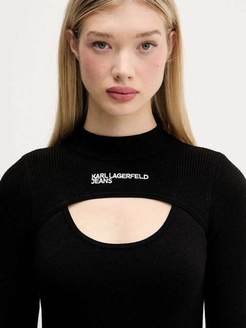 Karl Lagerfeld Jeans sukienka kolor czarny mini dopasowana A4W13010