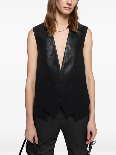 Acne Studios button V-neck waistcoat - Black