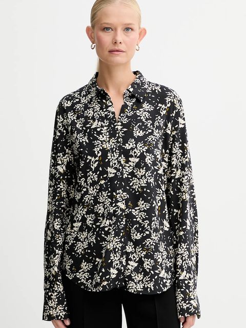 Marc O'Polo koszula damska kolor czarny regular z kołnierzykiem klasycznym 509098842295 - zdjęcie produktu nr 1