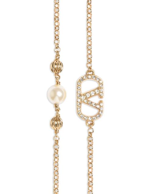 Valentino Garavani V-logo pearl bracelet - Gold
