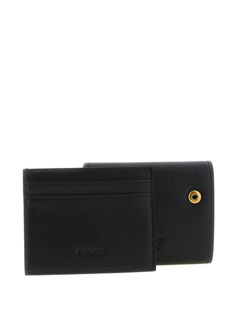 PINKO Saddle metal rings leather wallet - Black