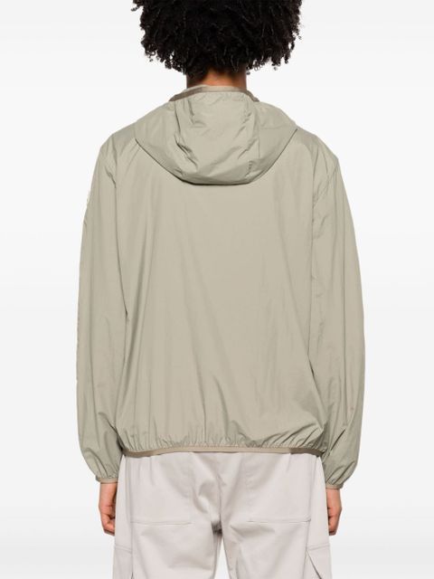 Moncler logo-patch hooded windbreaker jacket - Green