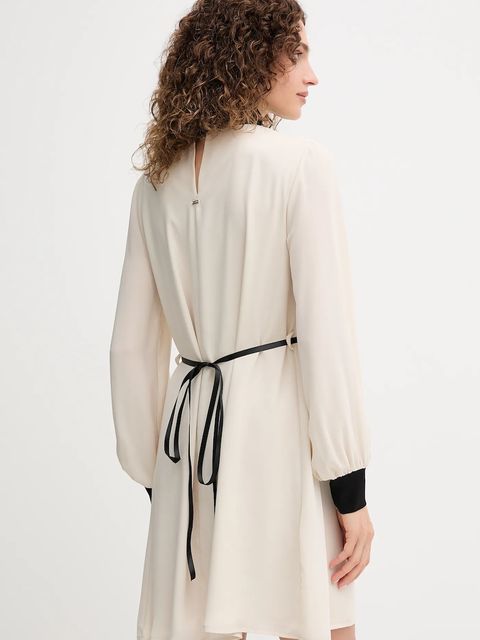 Gaudi sukienka kolor beżowy mini rozkloszowana 521FD15018