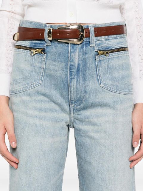 SANDRO zipped high-waisted straight-leg jeans - Blue