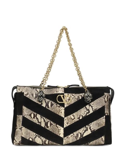 Valentino Garavani patchwork chevron shoulder bag - Black - zdjęcie produktu nr 1