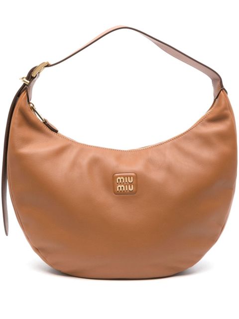 Miu Miu logo-plaque shoulder bag - Brown - zdjęcie produktu nr 1