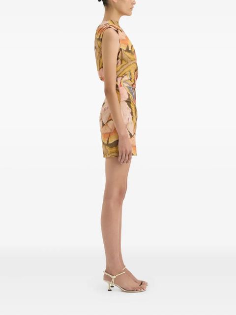 SIR. abstract-print mini dress - Neutrals