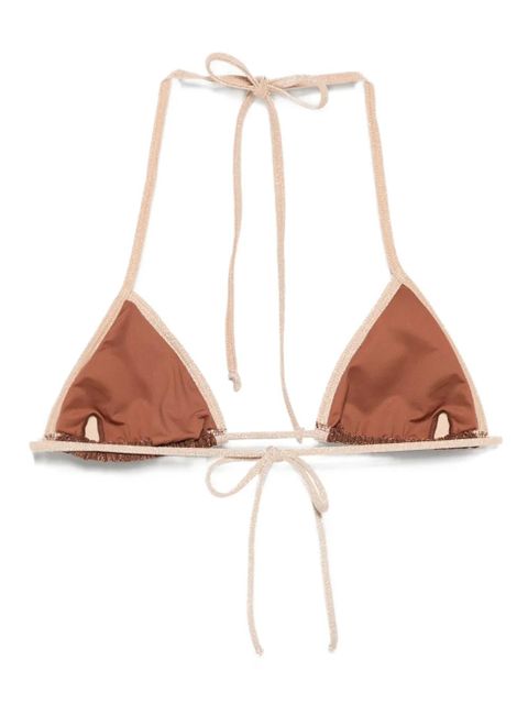 MC2 Saint Barth Leah lurex triangle bikini top - Brown - zdjęcie produktu nr 2