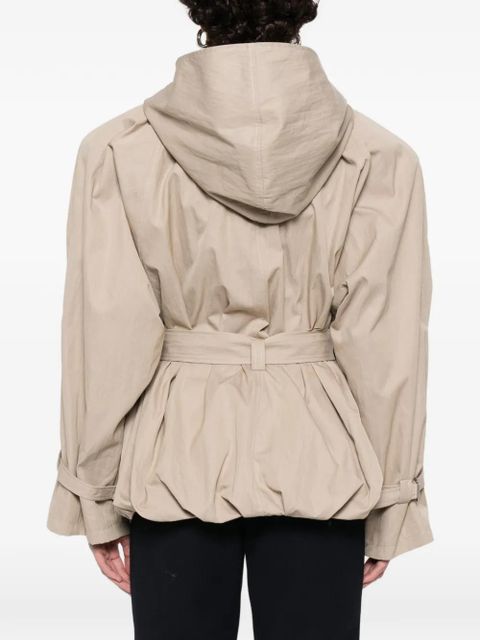 Magda Butrym belted hooded coat - Neutrals