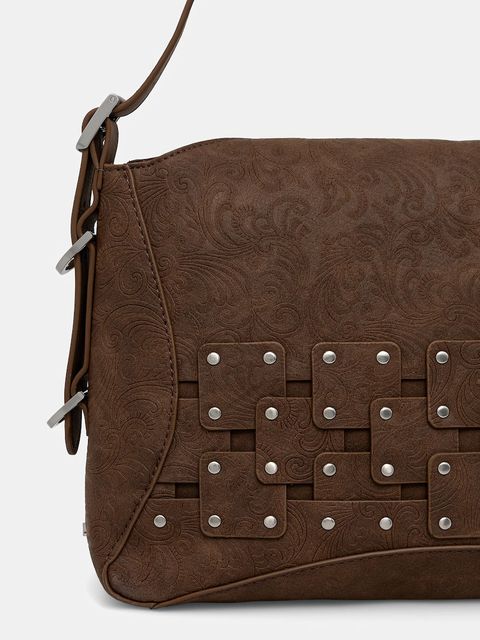 Desigual torebka NEW PATCH 2 CHOCO kolor brązowy 25WAXPBP