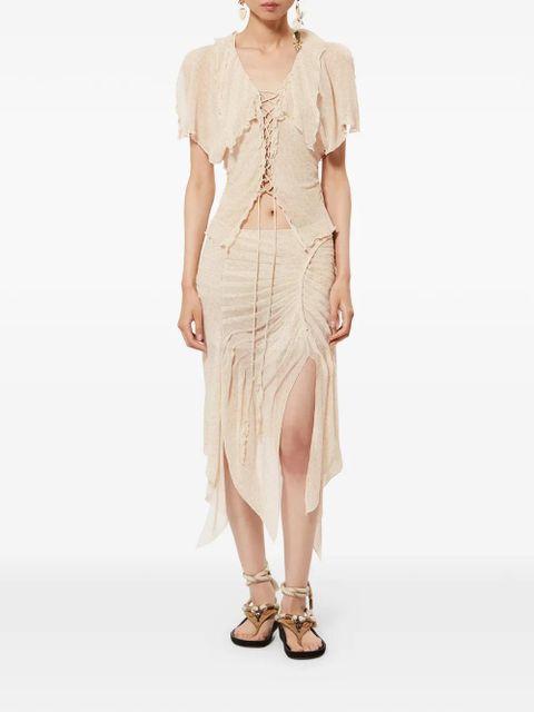 ISABEL MARANT Taylora ruffle asymmetric skirt - Neutrals - zdjęcie produktu nr 2