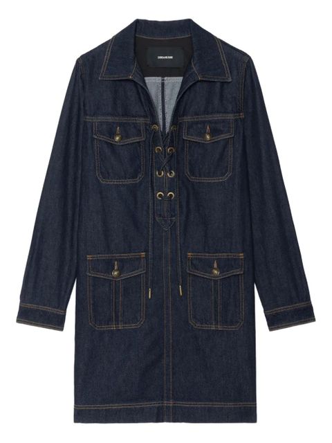Zadig&Voltaire Remacha lace-up pocket mini dress - Blue - zdjęcie produktu nr 1