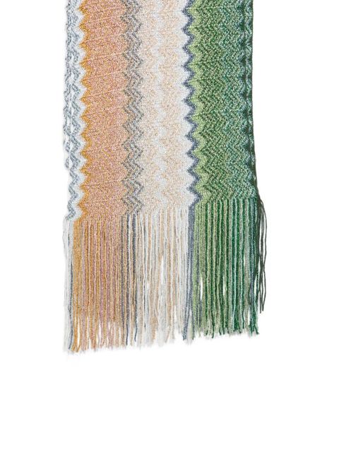Missoni zigzag fringed scarf - Green - zdjęcie produktu nr 2