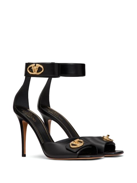 Valentino Garavani VLogo 100mm leather sandals - Black
