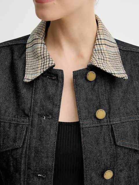 Rag & Bone kurtka jeansowa kolor czarny przejściowa oversize RJ1025FORMR