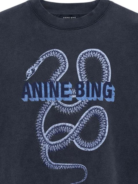 ANINE BING snake print sweatshirt - Grey
