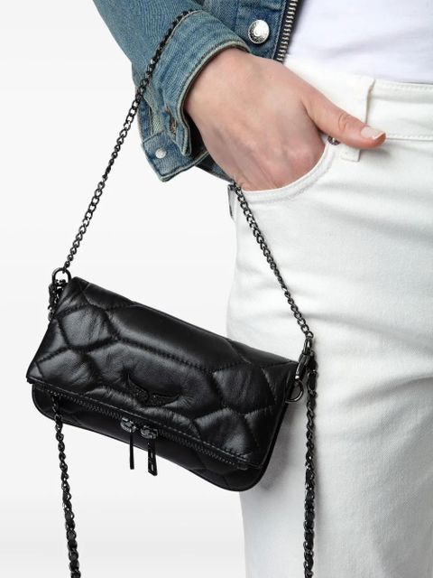 Zadig&Voltaire mini Rock Nano quilted chain clutch - Black