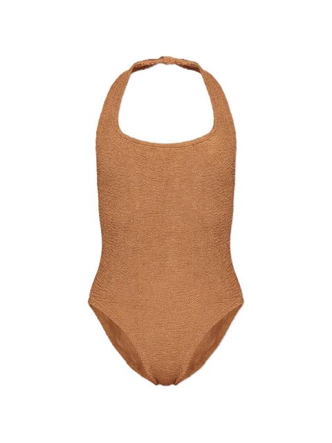 Hunza G Sandy metallic crinkle swimsuit - Neutrals - zdjęcie produktu nr 1