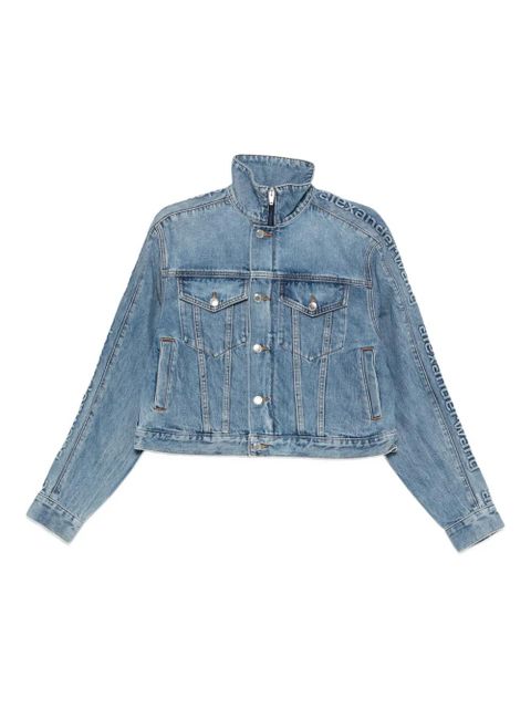 Alexander Wang logo-embossed denim jacket - Blue - zdjęcie produktu nr 1