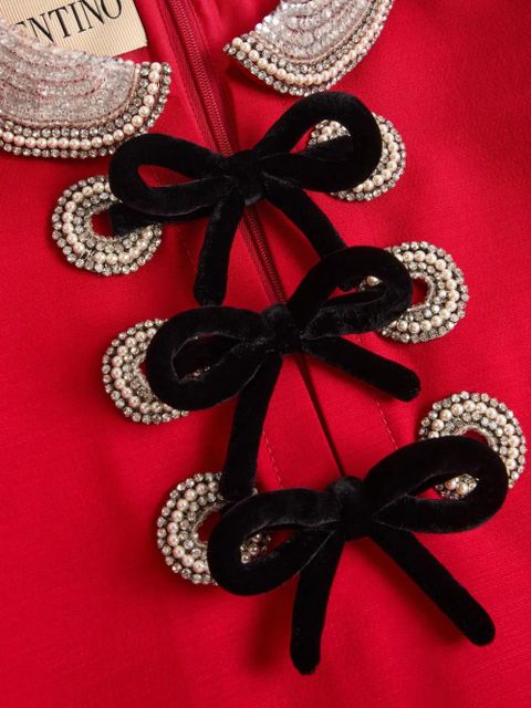 Valentino Garavani mini rhinestone embroidery dress - Red