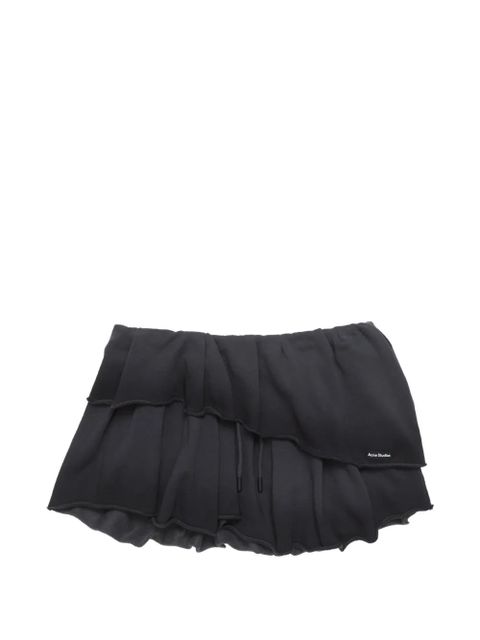 Acne Studios ruffled drawstring mini skirt - Black - zdjęcie produktu nr 1