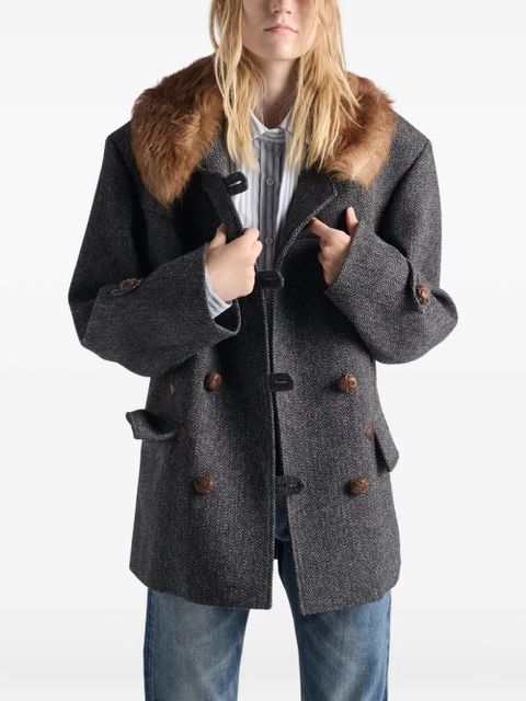 Prada striped tie-neck shirt - Blue