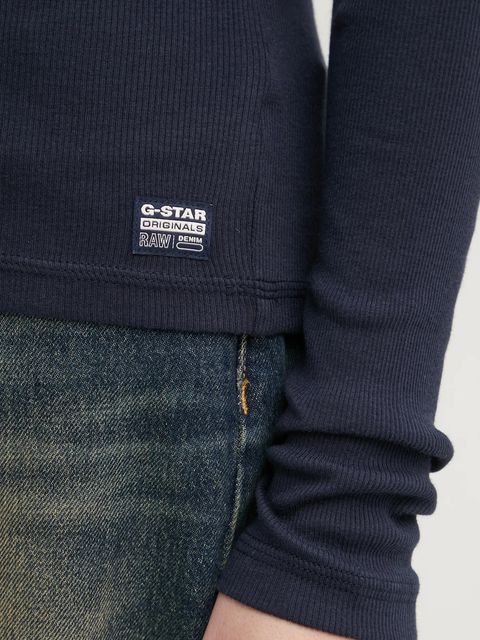 G-Star longsleeve bawełniany kolor niebieski